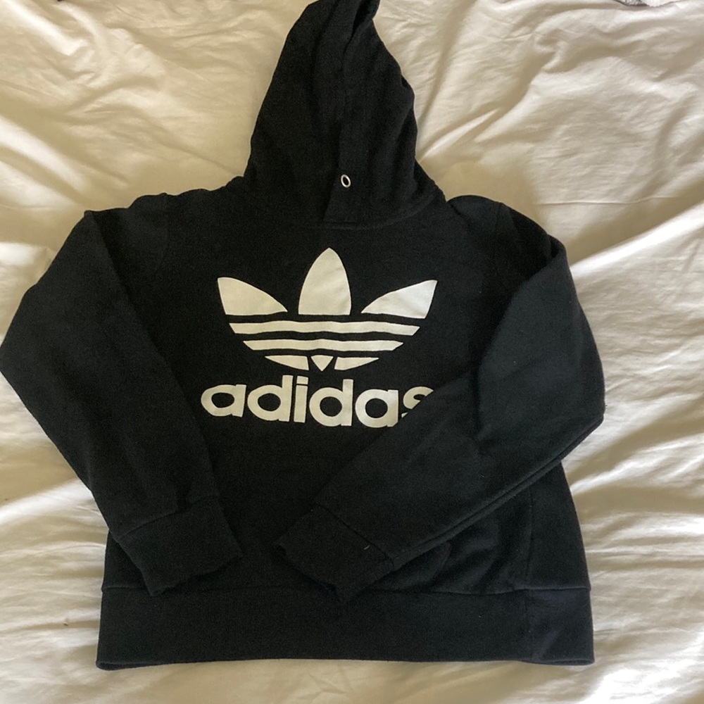adidas black hoodie pull over